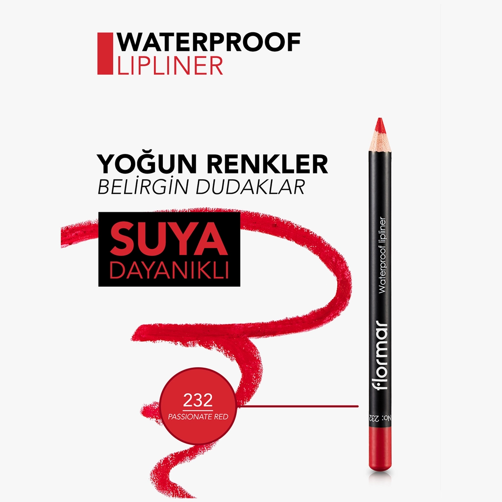 Flormar Wasserfester Matten Lippenstiftstift 232 Leidenschaftliches Rot