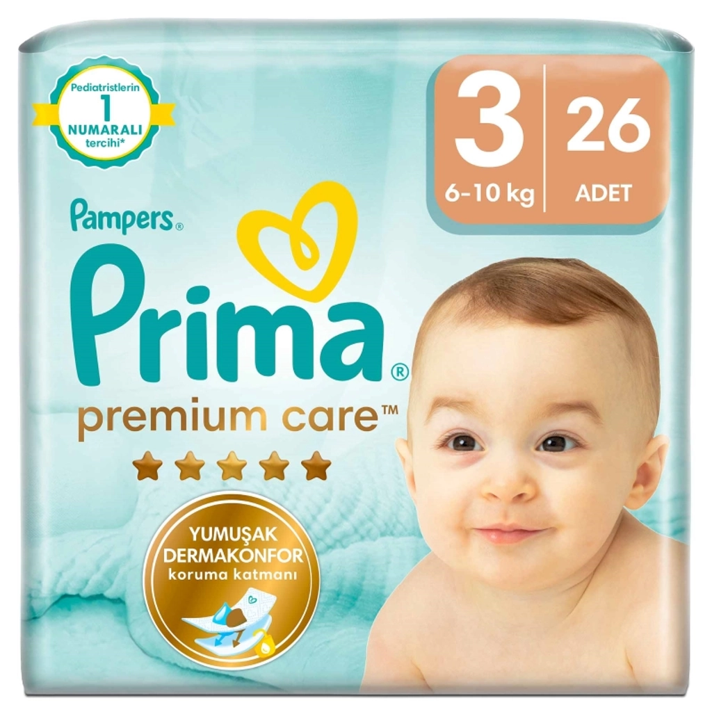Prima Baby Diaper Premium Care Size 3 Midi 26's