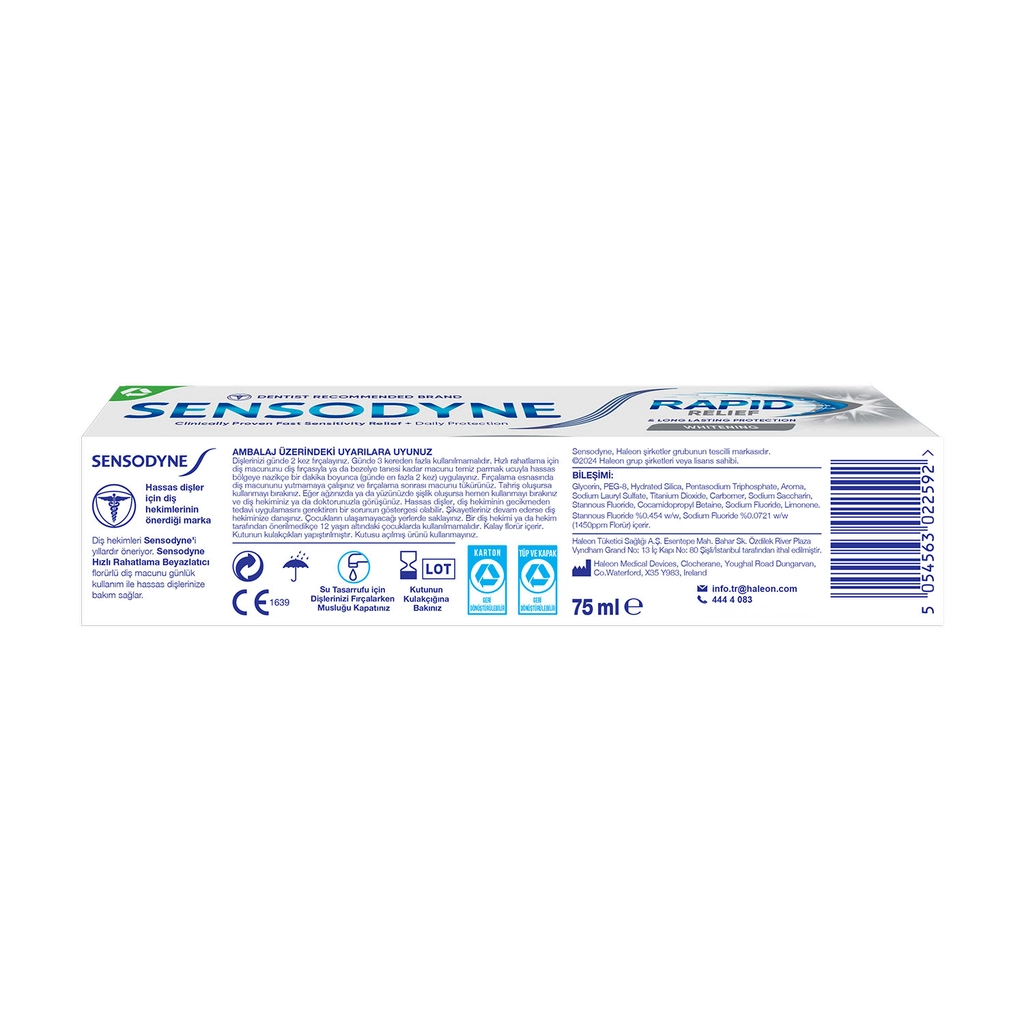 Sensodyne Rapid Relief Toothpaste Whitening 75 ml