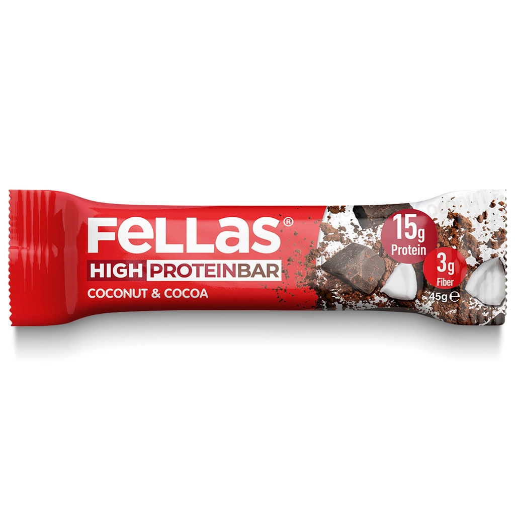 Fellas Coconut And Cocoa High Protein Bar 45 gr
