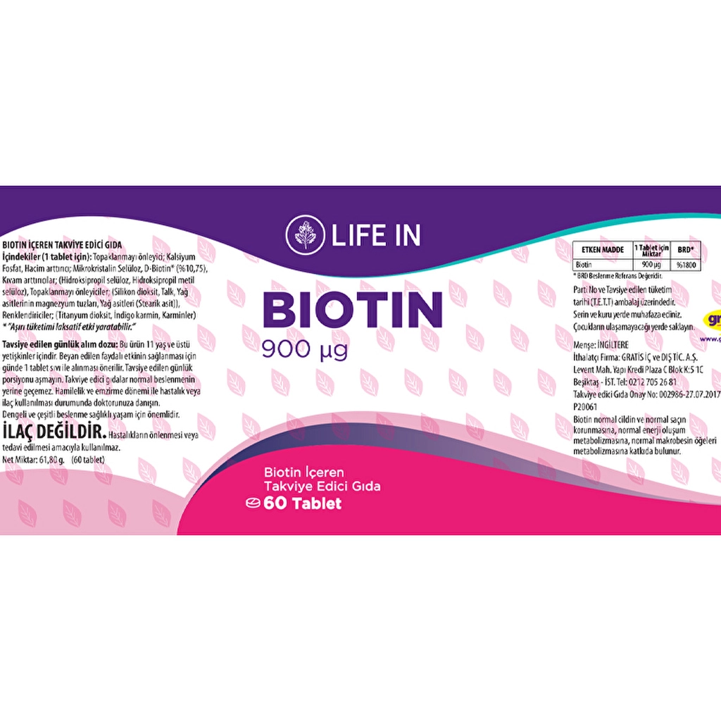 Таблетки Биотин для здоровья волос и кожи от Life In