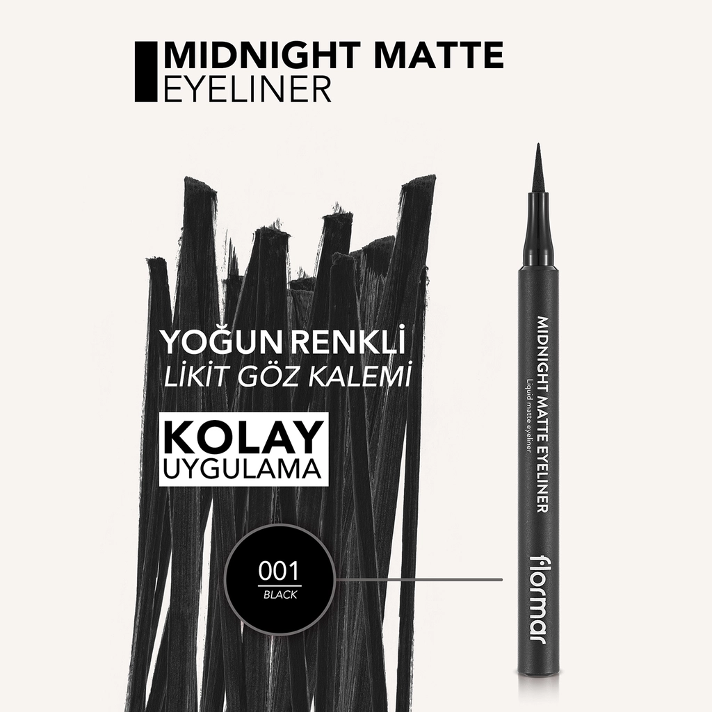 Flormar Midnight Matte Eyeliner Schwarz