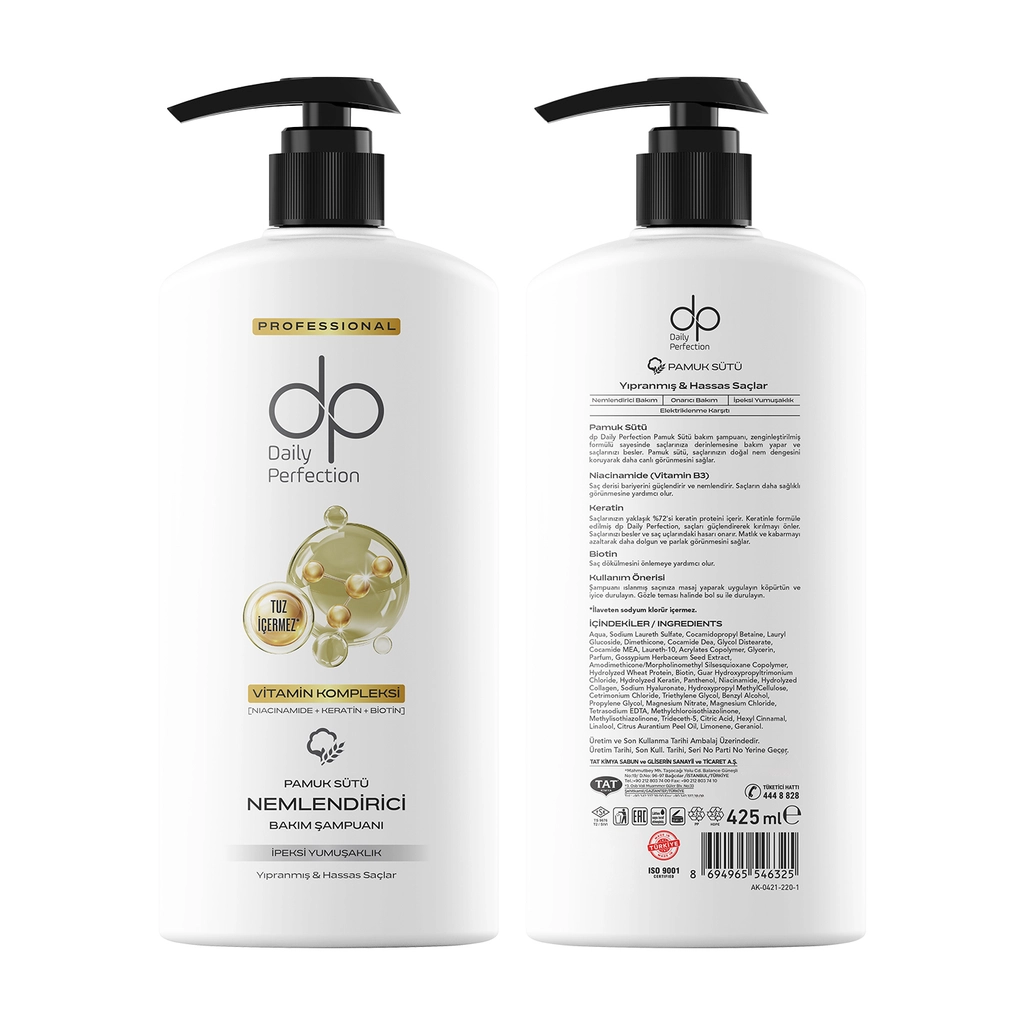 Dp Daily Perfection Salt-Free Shampoo with Cotton Milk &amp; Biotin 425ml