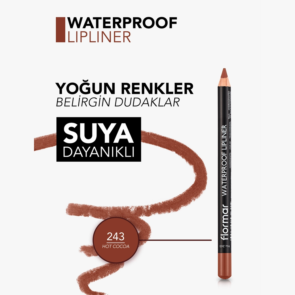 Flormar Matte Waterproof Lippenstift 243 Hot Cocoa - Intensive Farbe
