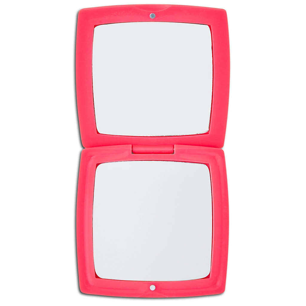Eklips Pink Pocket Mirror with Magnifying Makeup Feature