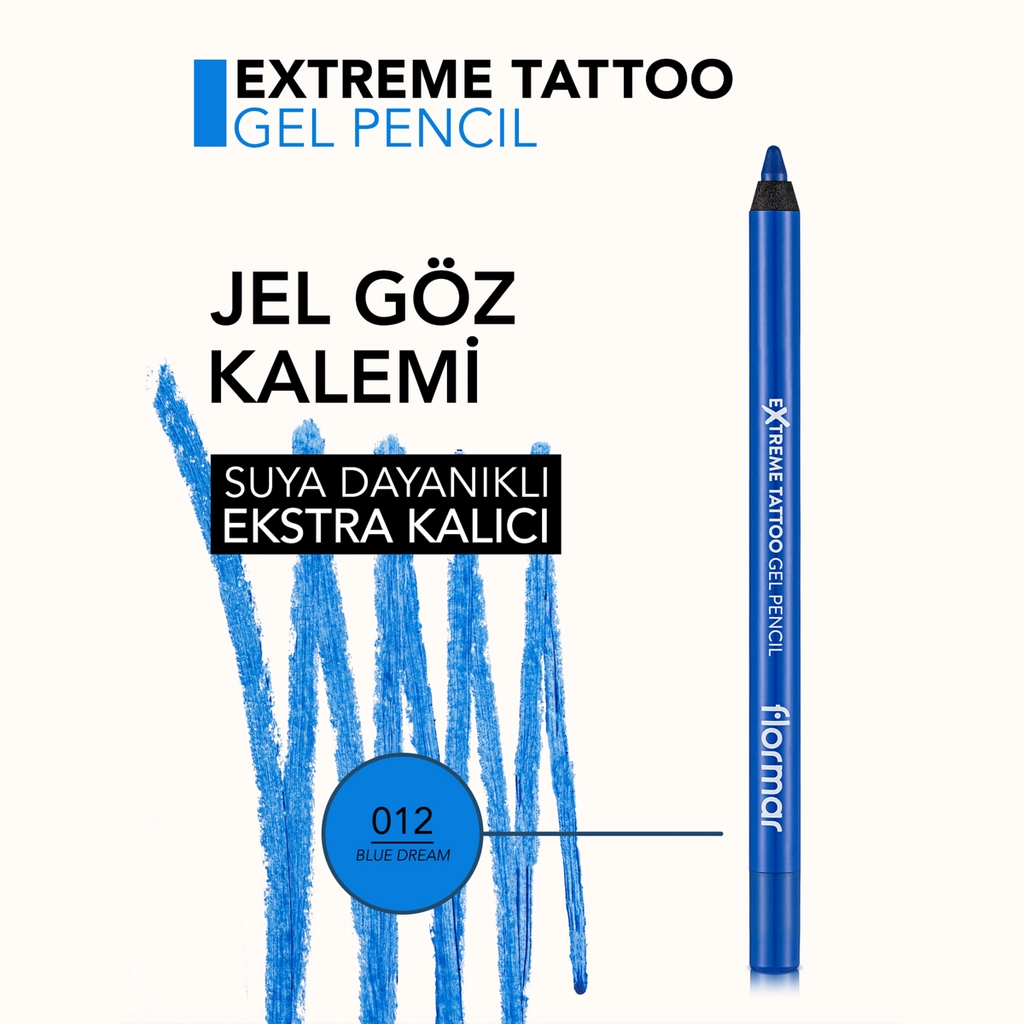 Flormar Extreme Tattoo Waterproof Gel Eyeliner - Blau Traum
