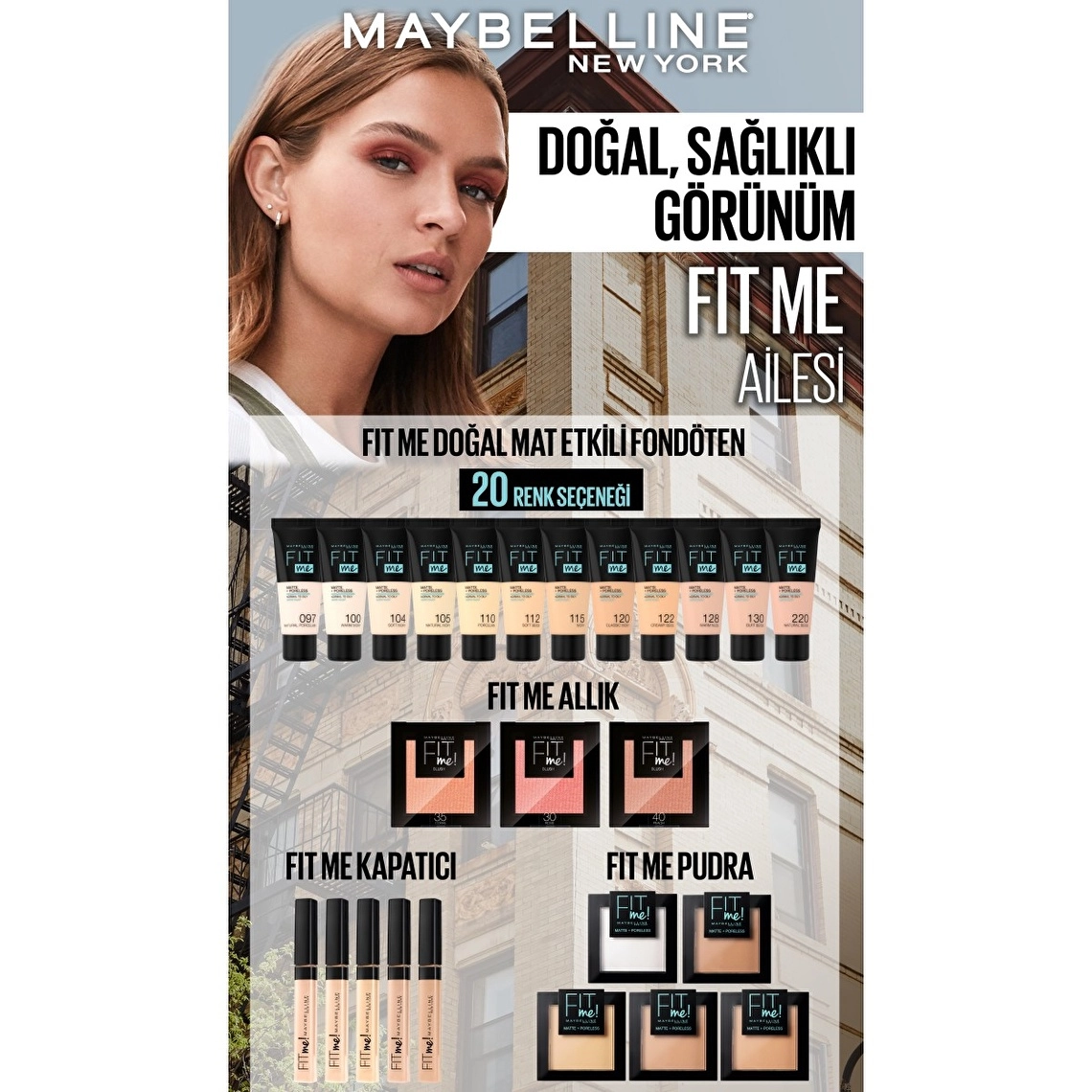Maybelline Fit Me Matte+Poreless Foundation 105 Natural Ivory