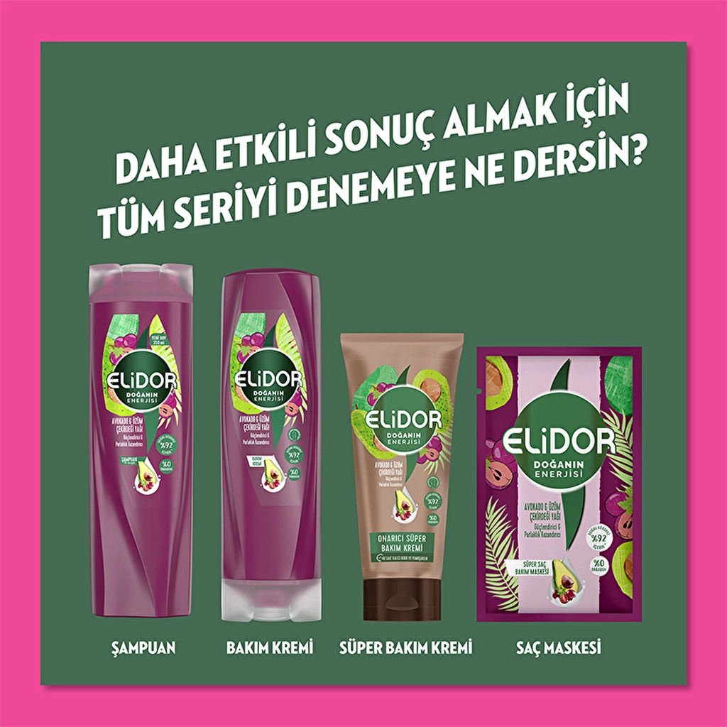 Elidor Avocado &amp; Grape Seed Hair Serum 80ml - Nourish &amp; Repair