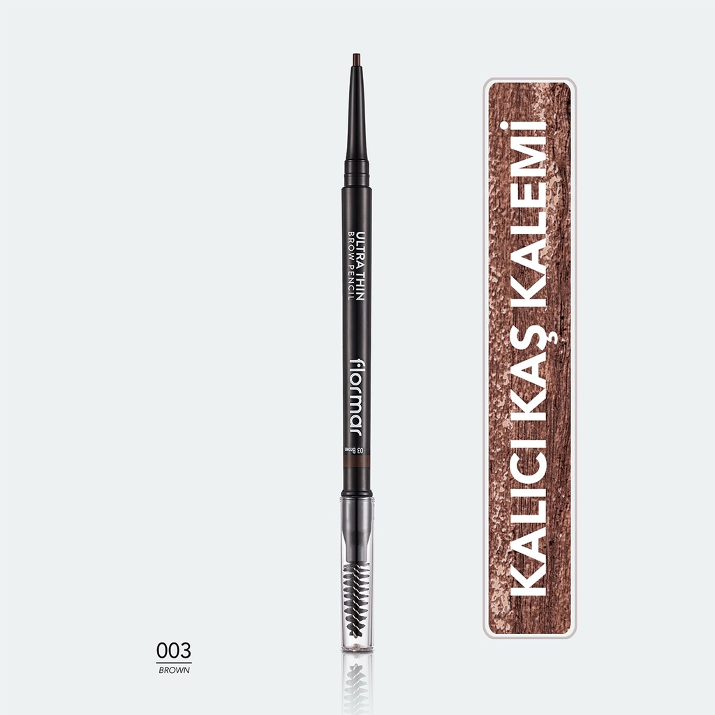 Flormar Ultra Thin Eyebrow Pencil 003 Brown with Brush