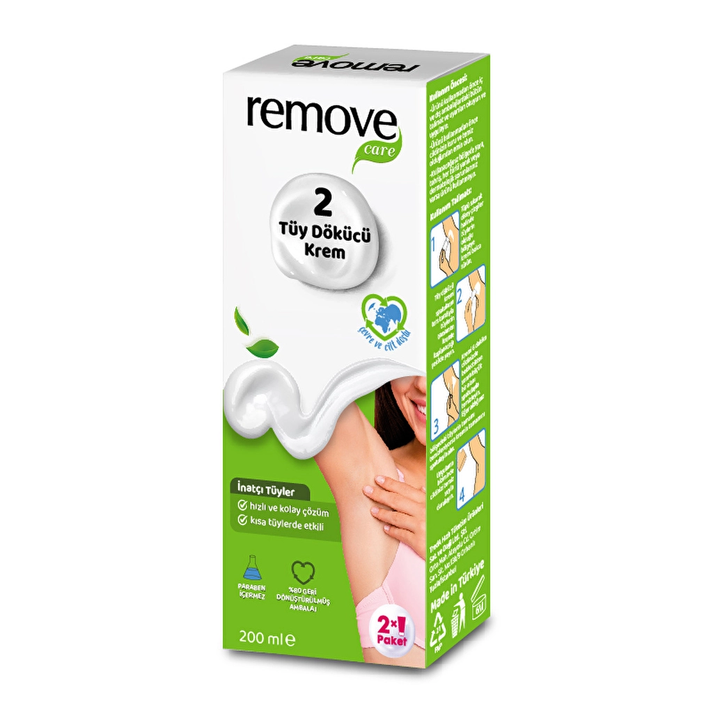 Remove Hair Removal Cream Stubborn Hair 2x100 ml