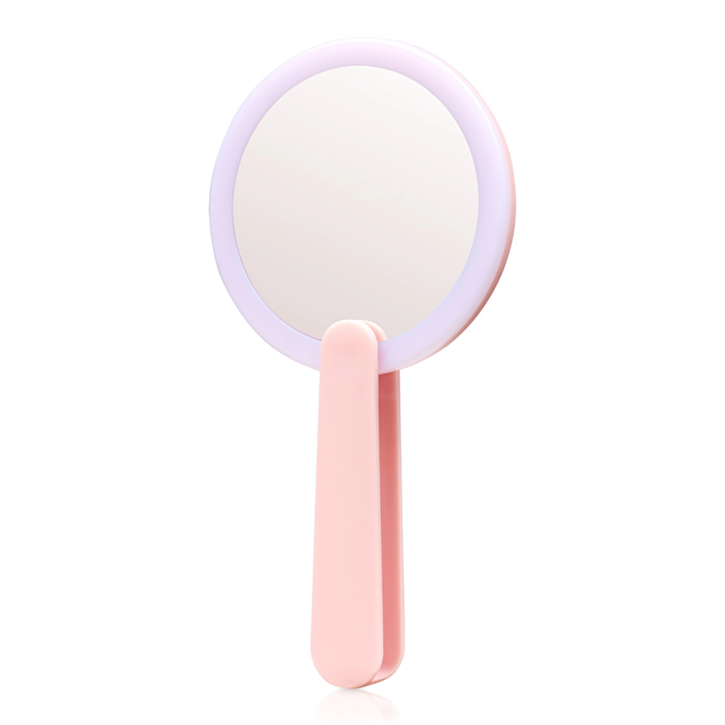 Eklips LED Mini Makeup Mirror - Portable Pink Compact Light
