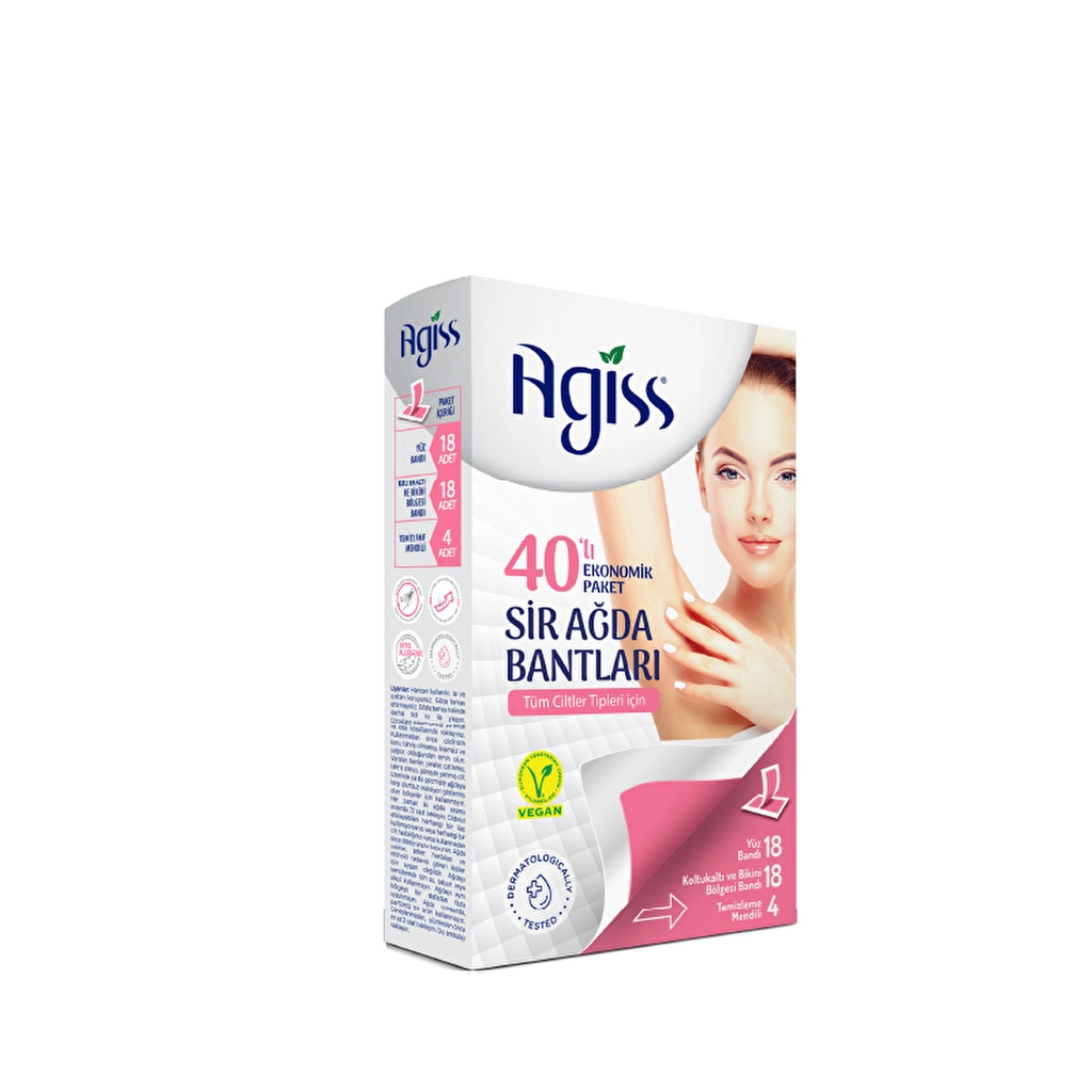 Agiss Wax Strips 40 Pack - Smooth Skin for Face & Body