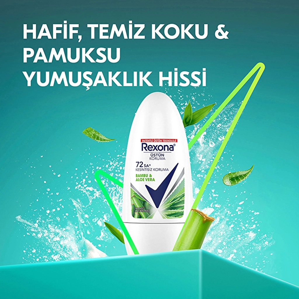 Rexona Bamboo &amp; Aloe Vera Roll-On Deodorant 50ml - 72H Protection
