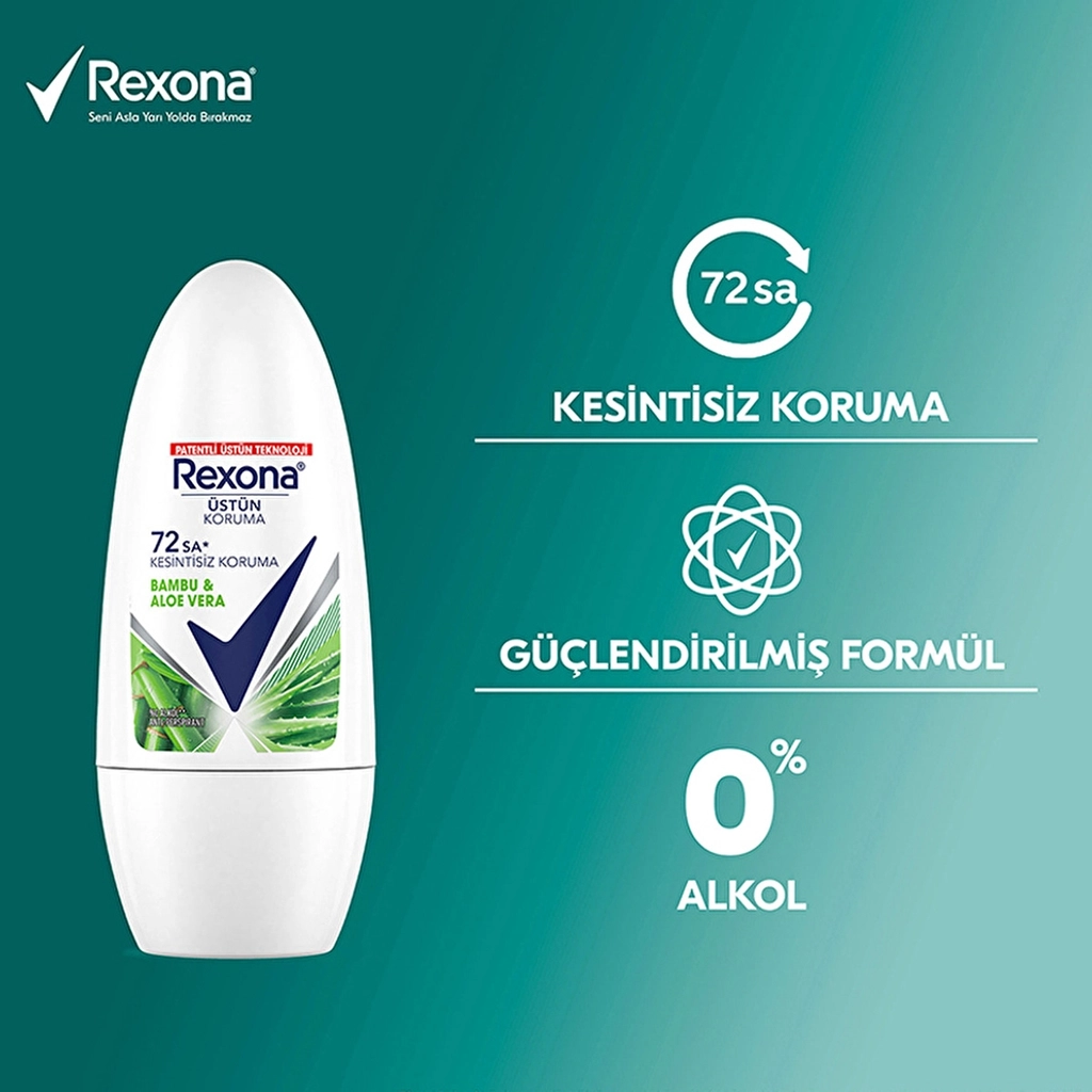 Rexona Bamboo &amp; Aloe Vera Roll-On Deodorant 50ml - 72H Protection