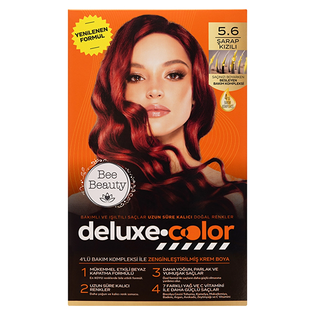 Bee Beauty Deluxe Hair Dye Kit 5.6 Wine Red - 7 Oils & Vitamin C