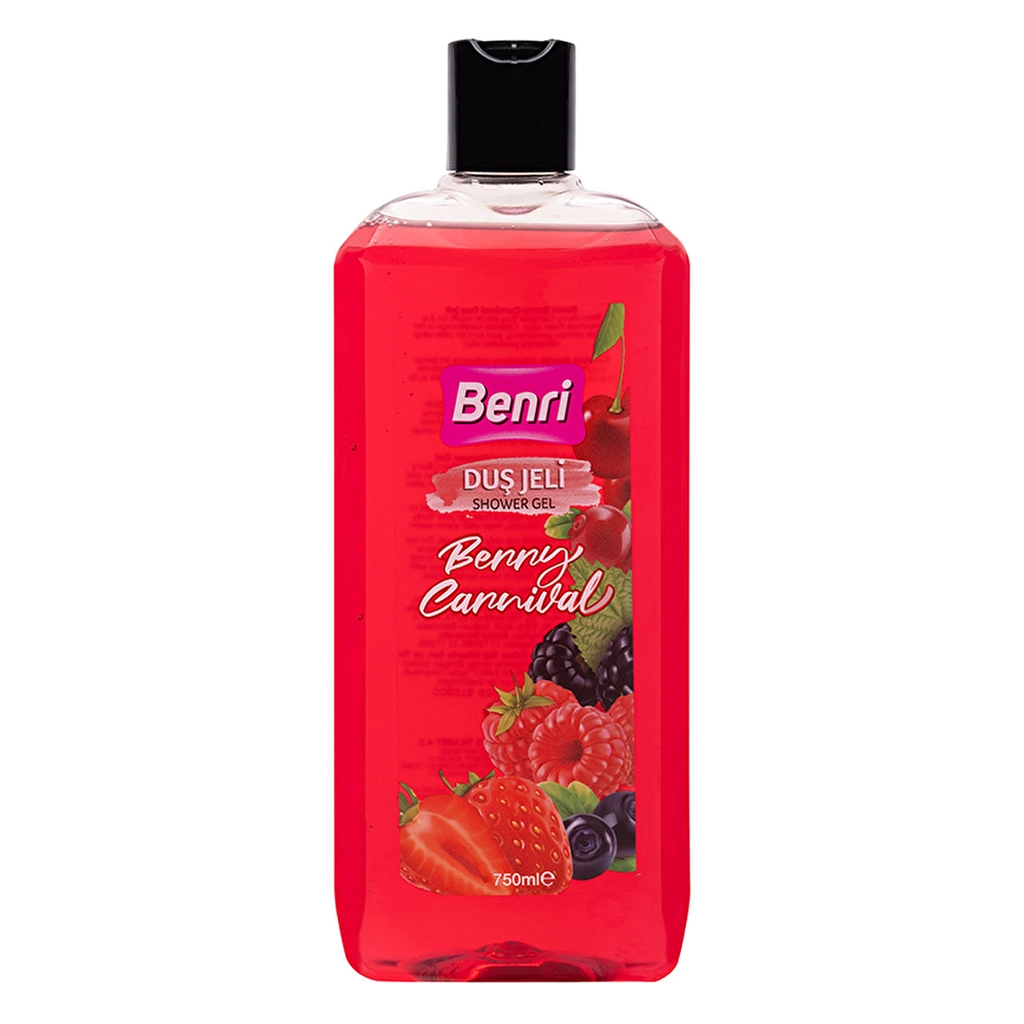 Benri Berry Carnival Shower Gel 750ml - Refreshing Skin Cleanser