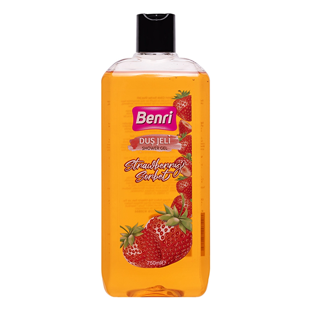 Benri Strawberry Sorbet Shower Gel 750 ml - Refreshing Cleanse