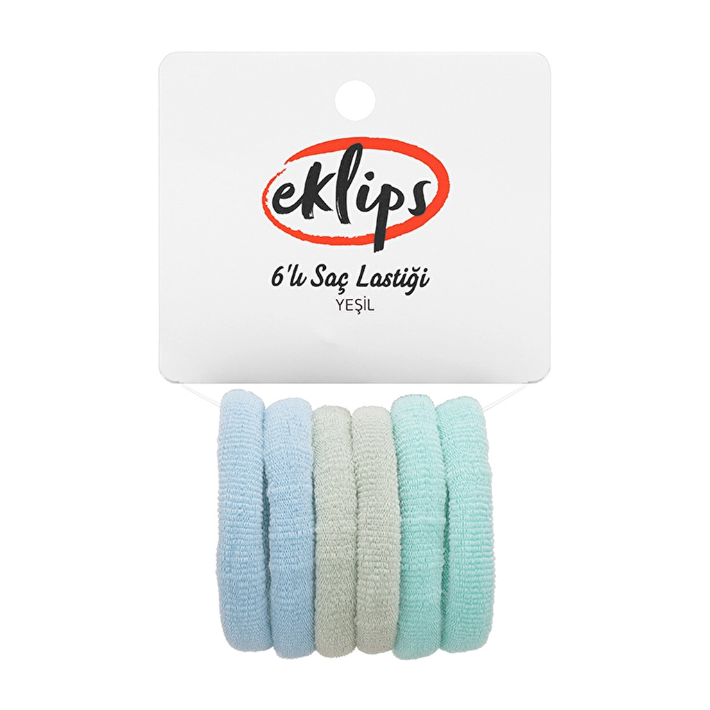 Eklips 6-Pack Green Hair Elastics - Durable & Stretchy Bands