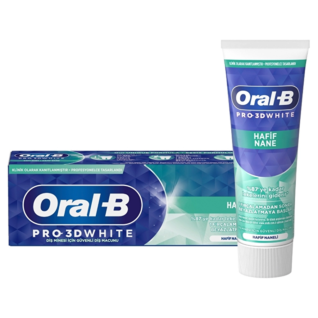 معجون أسنان أورال-بي برو 3D وايت بالنعناع الخفيف 75 مل Oral-B