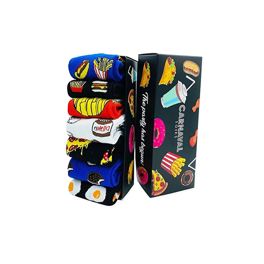 Carnaval Fast Food Sock Set - 5-Piece Cotton Blend Socks