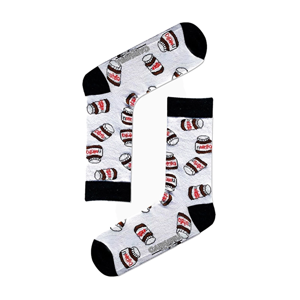 Carnaval Nutella White Socks - Cotton Blend Comfort Wear