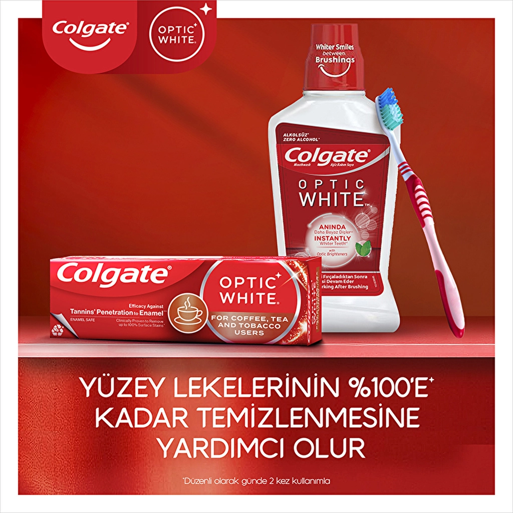Зубная паста Colgate Optic White для удаления пятен от кофе и чая 75 мл