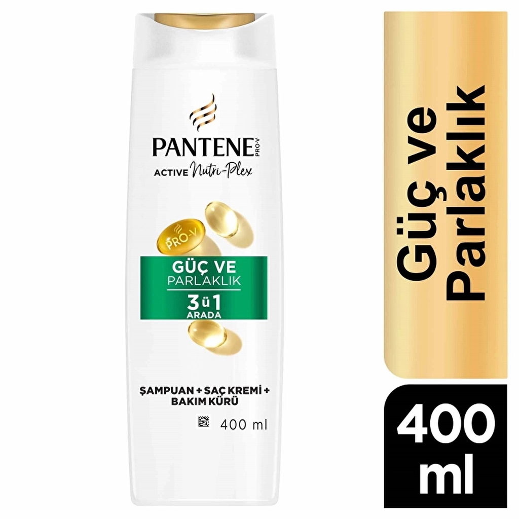 Pantene Power &amp; Shine 3-in-1 Shampoo 400ml - Strength &amp; Care