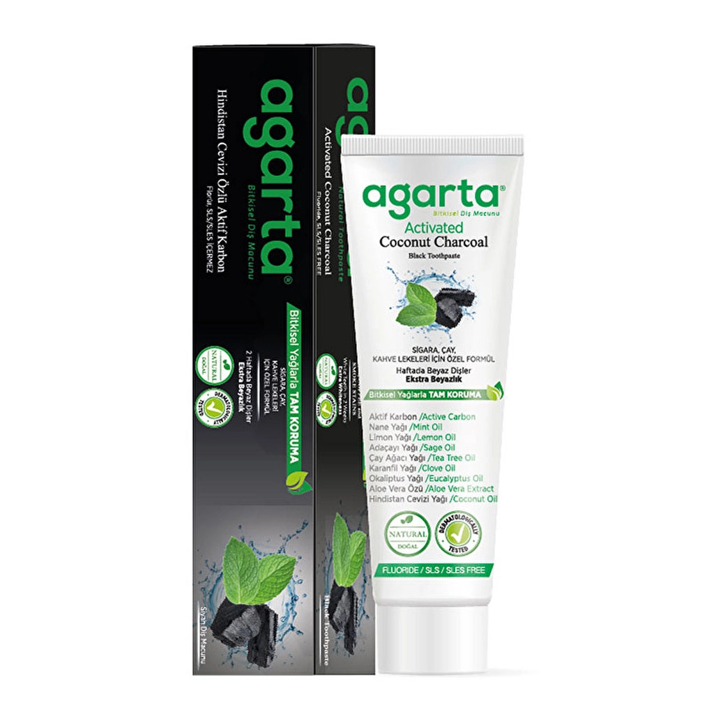 Agarta Natural Coconut Extract Active Carbon Fluoride-free Toothpaste 100 ml