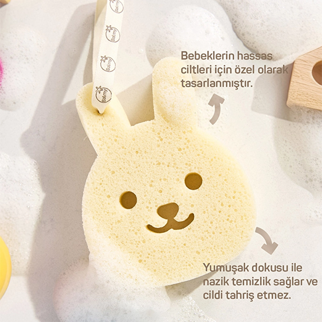 Губка для купания Balmy Rabbit для младенцев - ультрамягкая и гипоаллергенная