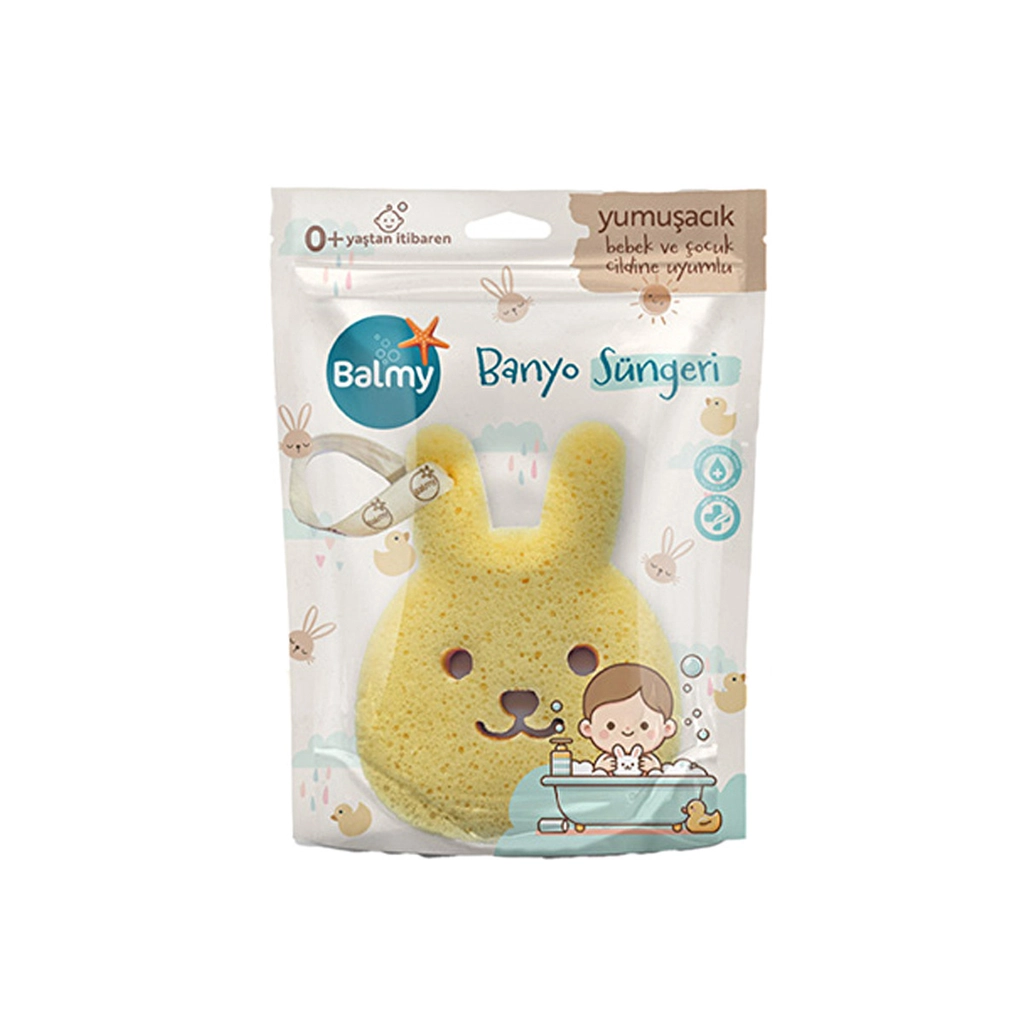 Губка для купания Balmy Rabbit для младенцев - ультрамягкая и гипоаллергенная