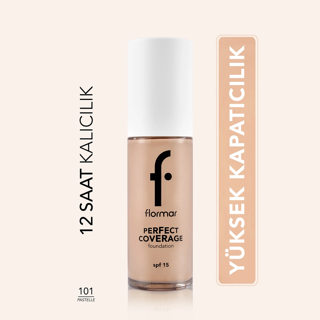 Фонд для лица Flormar Совершенное покрытие SPF 15 - Гладкое покрытие 101