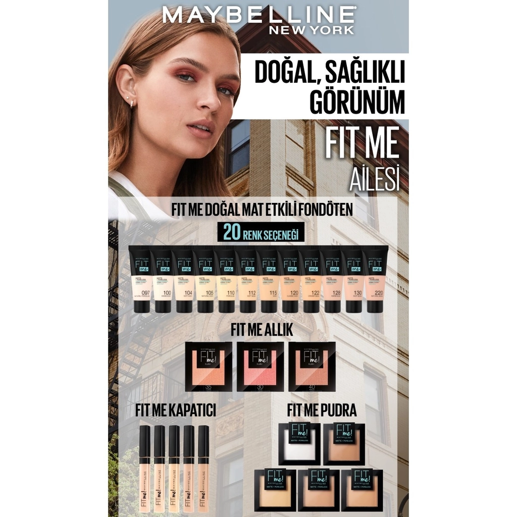 Maybelline كريم أساس مايبيلين فيت مي رقم 100 عاجي دافئ 30.7 مل