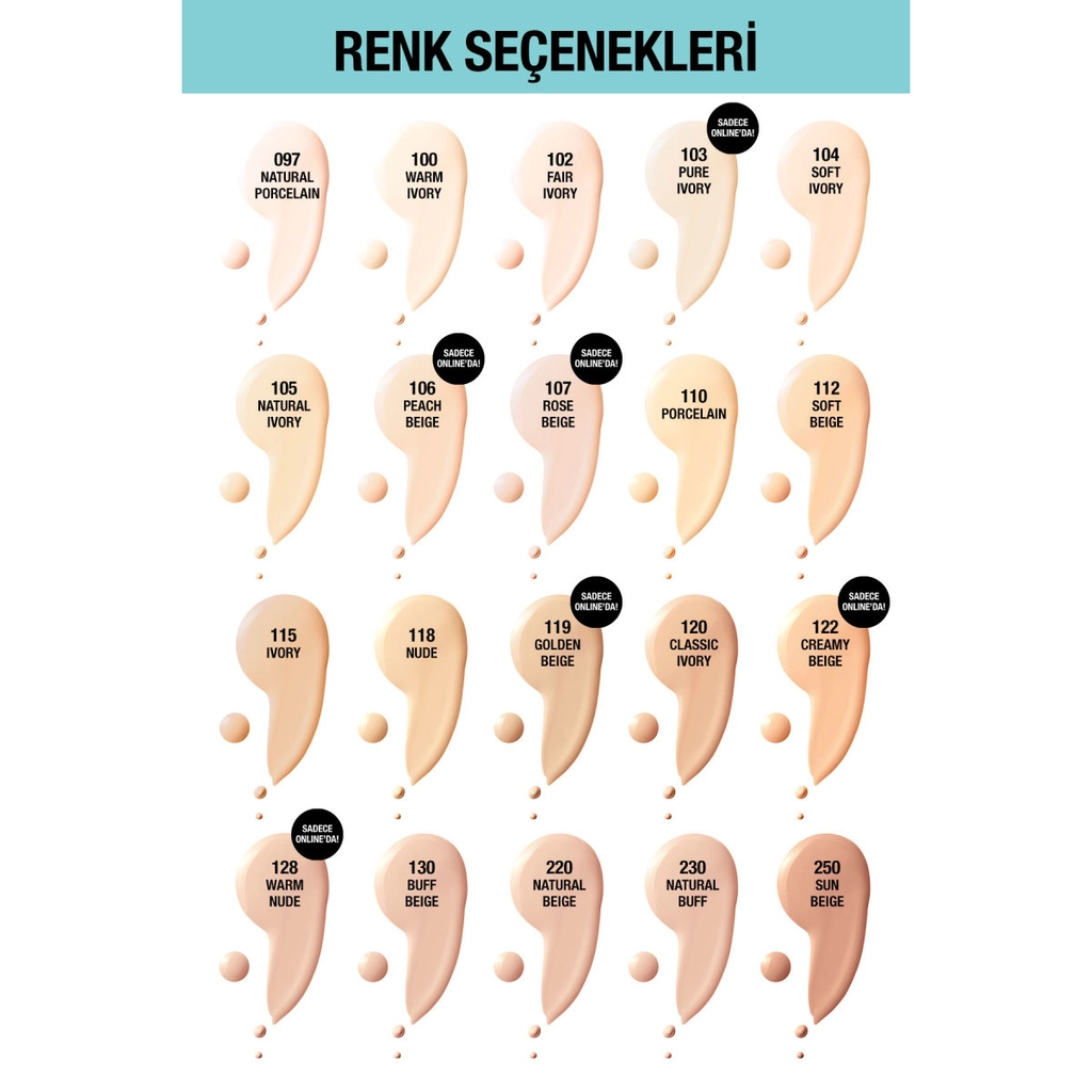 Maybelline كريم أساس مايبيلين فيت مي رقم 100 عاجي دافئ 30.7 مل