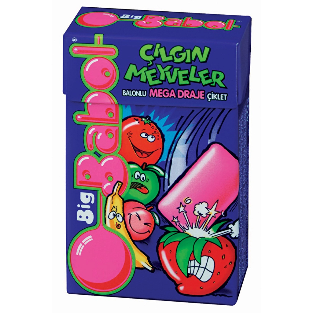 Big Babol Crazy Fruits Gum – Mixed Fruit Flavor, 36g Box