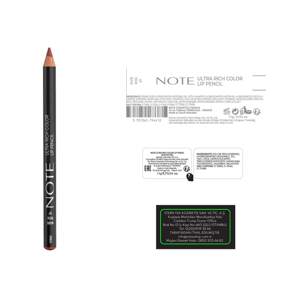 Карандаш для губ Ultra Rich Color 07 Нюд Роза 1 шт от Note
