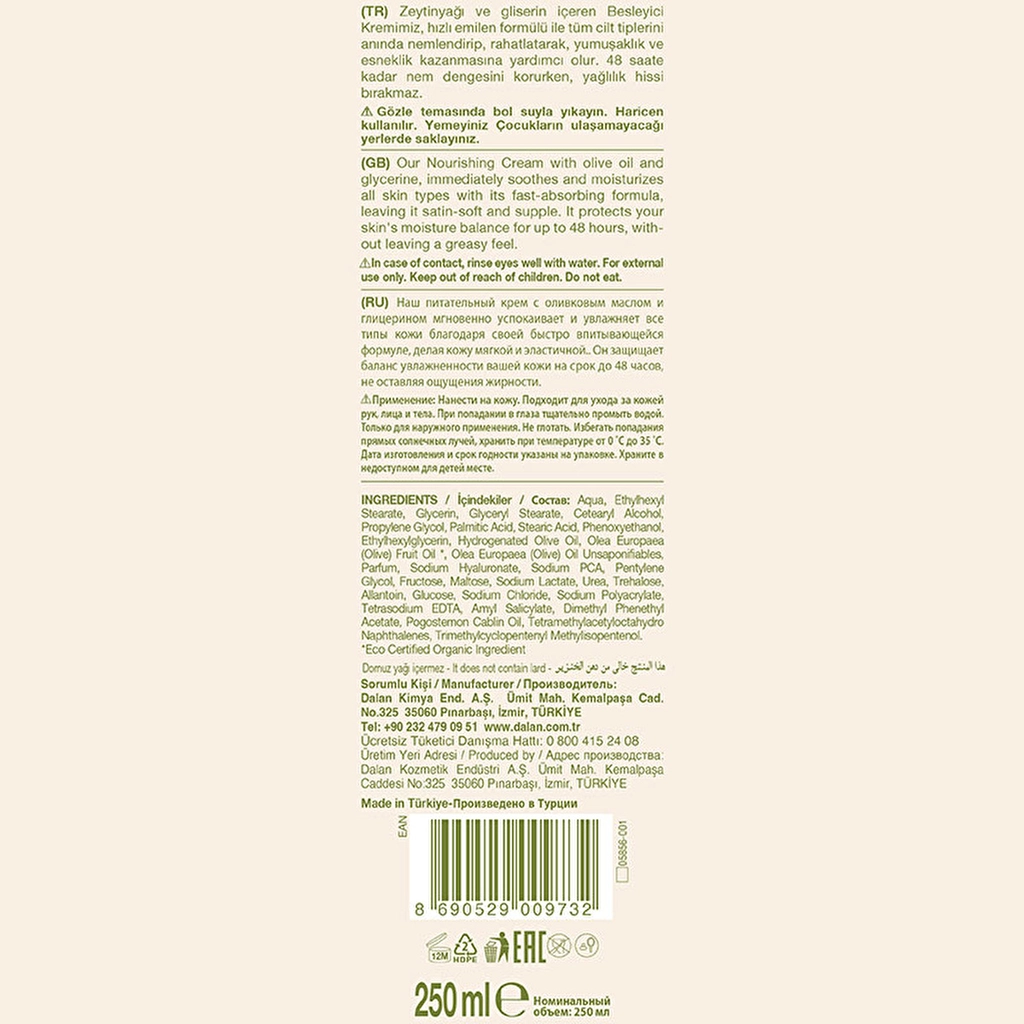 Dalan Dolive 250ml Nährende Creme mit Olivenöl &amp; Vitamin E