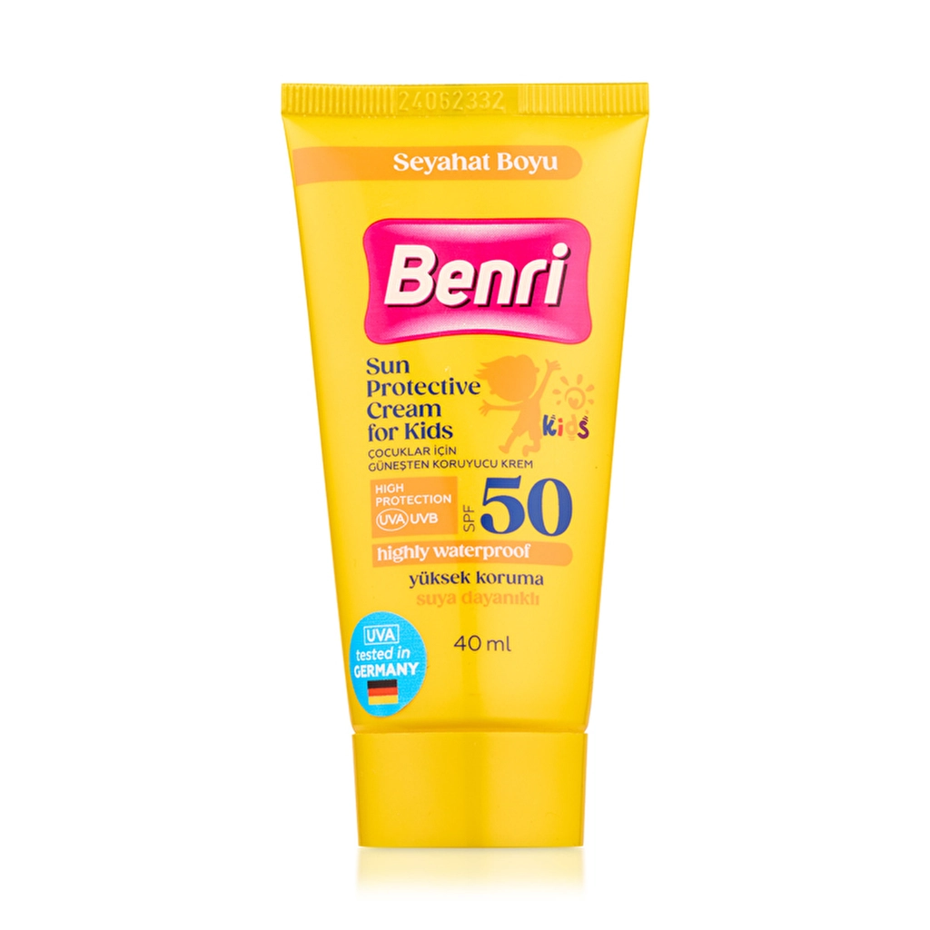 Benri Kids Sunscreen Cream SPF 50 - Water-Resistant 40ml