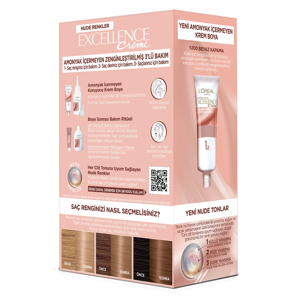 Краска для волос L’Oréal Paris Excellence Nude Темный блонд 8U 1 шт.