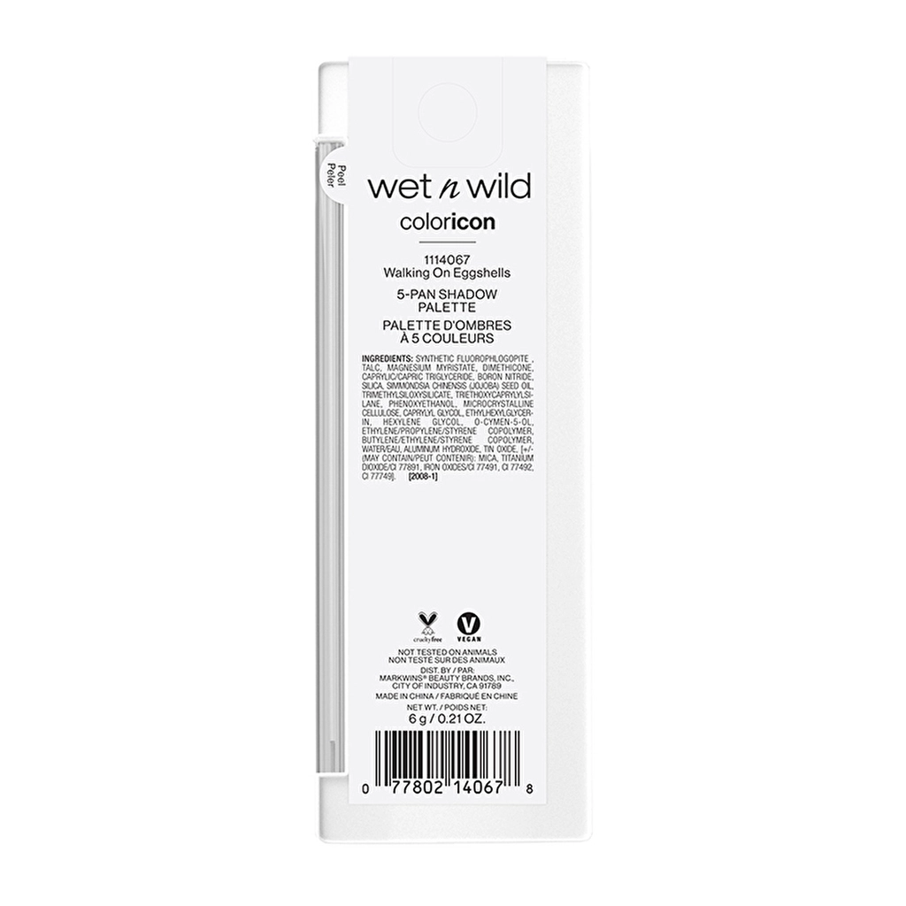 Палитра теней для век Wet n Wild Color Icon Vegan 5 шт. - Долговечная