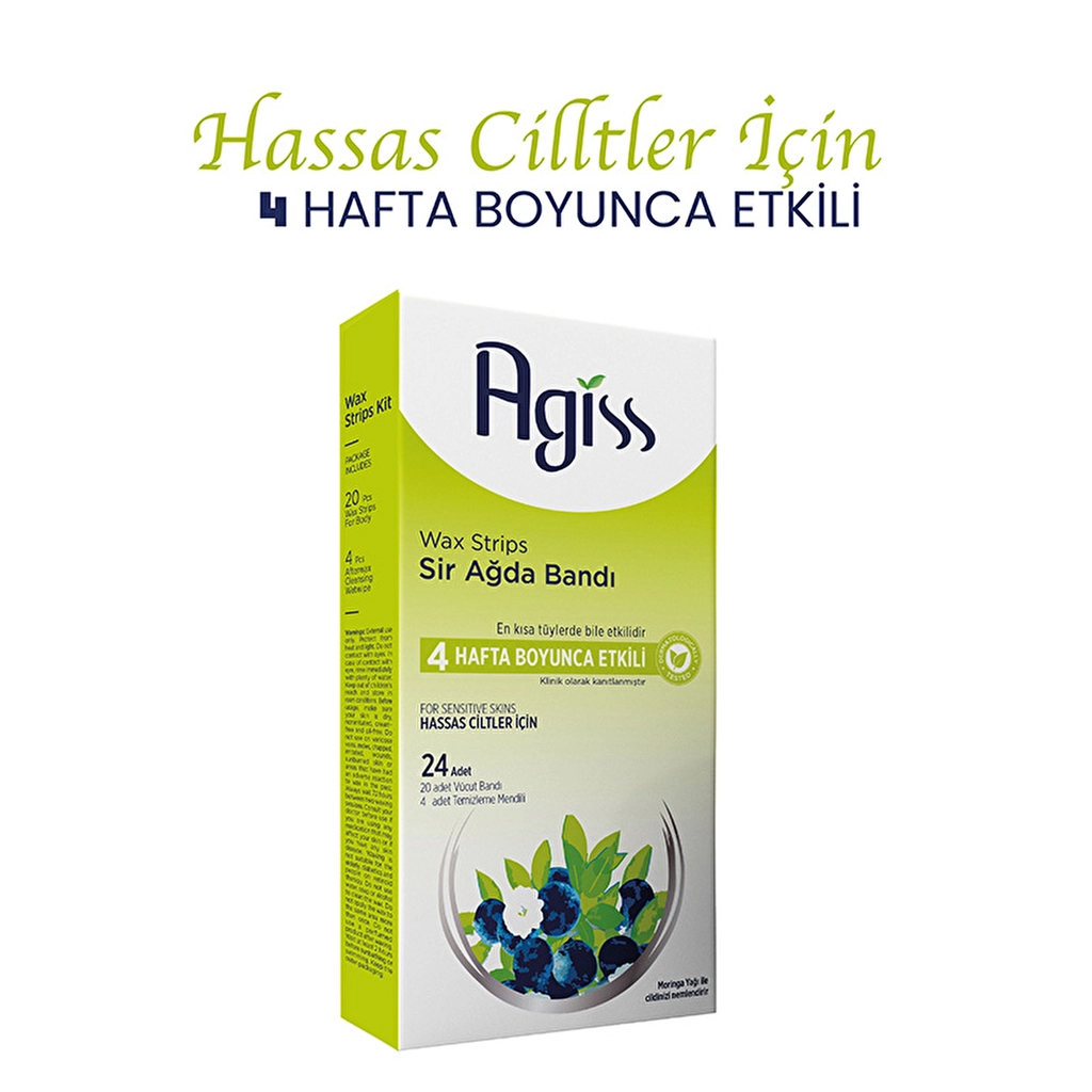 Agiss Sensitive Skin Wax Strips with Vitamin E &amp; Moringa - 24 pcs