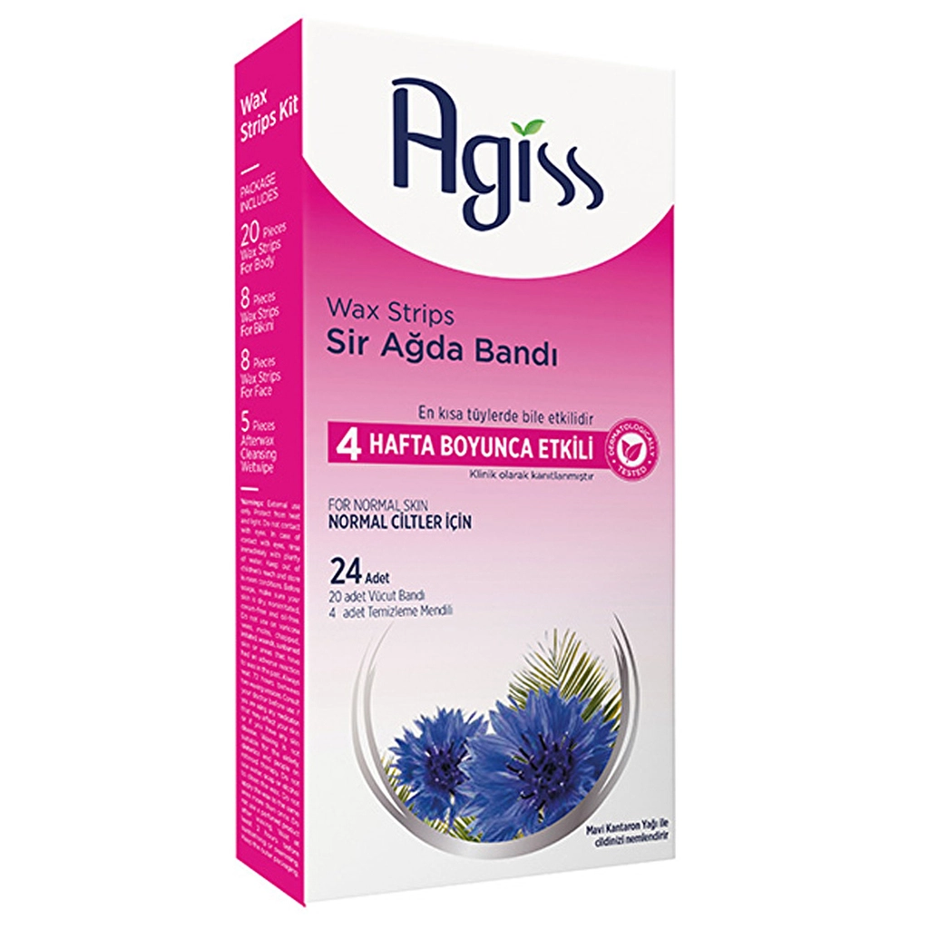 Agiss Wax Strips for Legs & Body - 24 Normal Skin Waxing Tapes