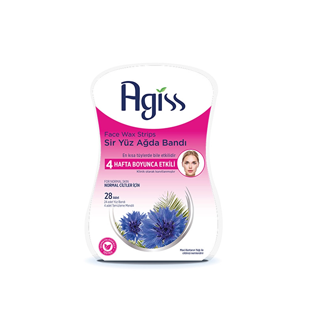 Agiss Sirli Facial Wax Strips for Normal Skin with Vitamin E - 28 Pcs