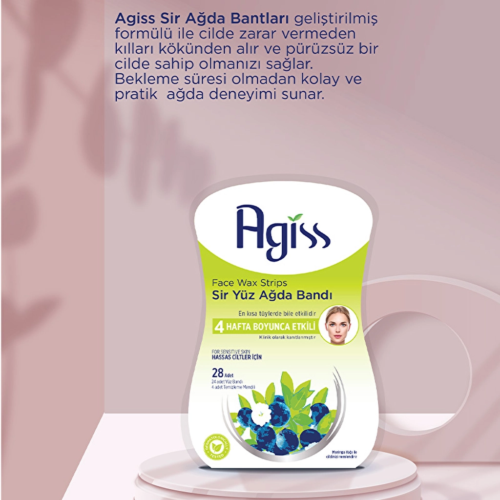 Agiss Sirli Facial Wax Strips - Sensitive Skin with Moringa Oil