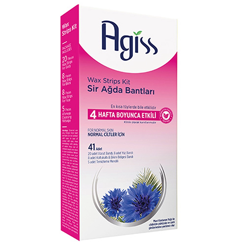 Agiss Normal Skin Wax Strips - 41 Count Hair Removal Set