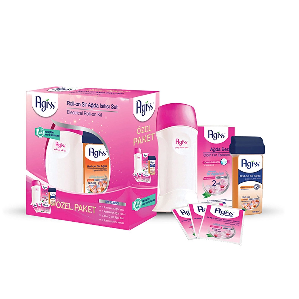 Agiss Natural Roll-On Wax Heater Set for Smooth Hair Removal