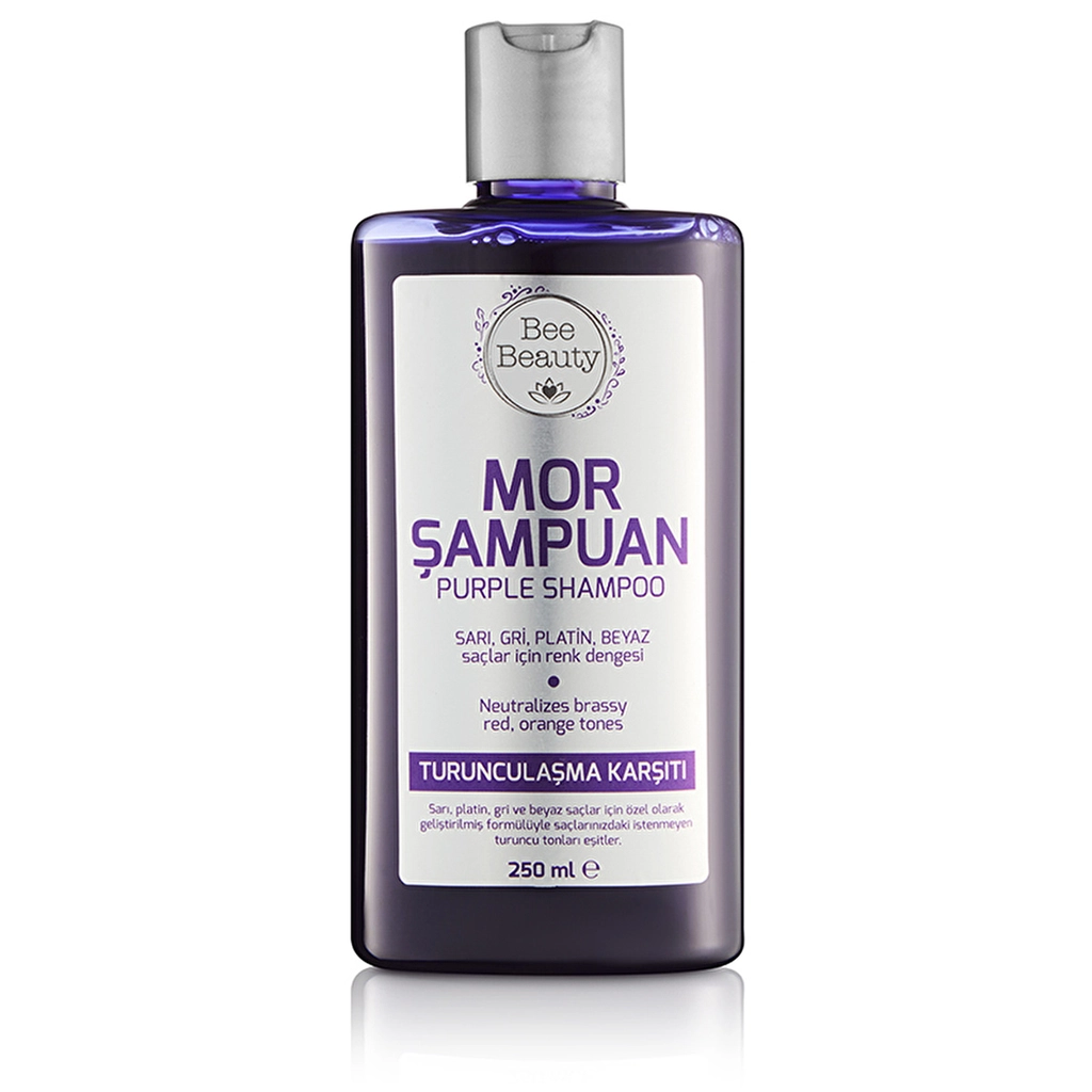 Bee Beauty Lila Shampoo 250ml - Neutralisiert Gelbstich & Fügt Glanz Hinzu