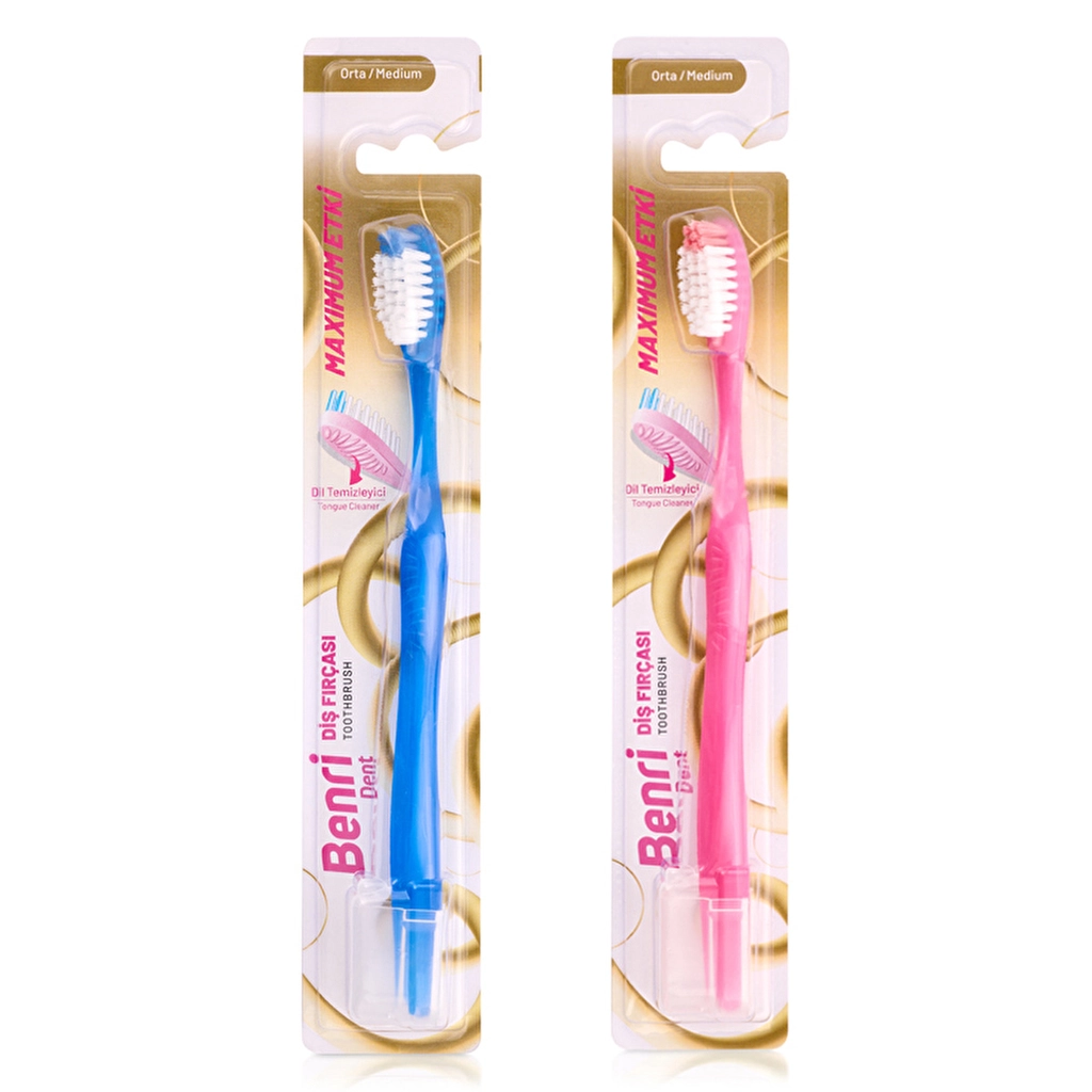 Benri Dent Thin Toothbrush with Protective Cap - Assorted Colors