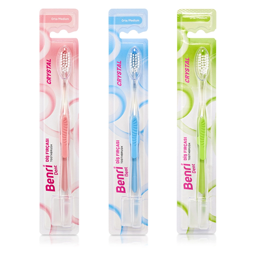 Benri Dent Crystal Toothbrush for Adults - Medium Hardness