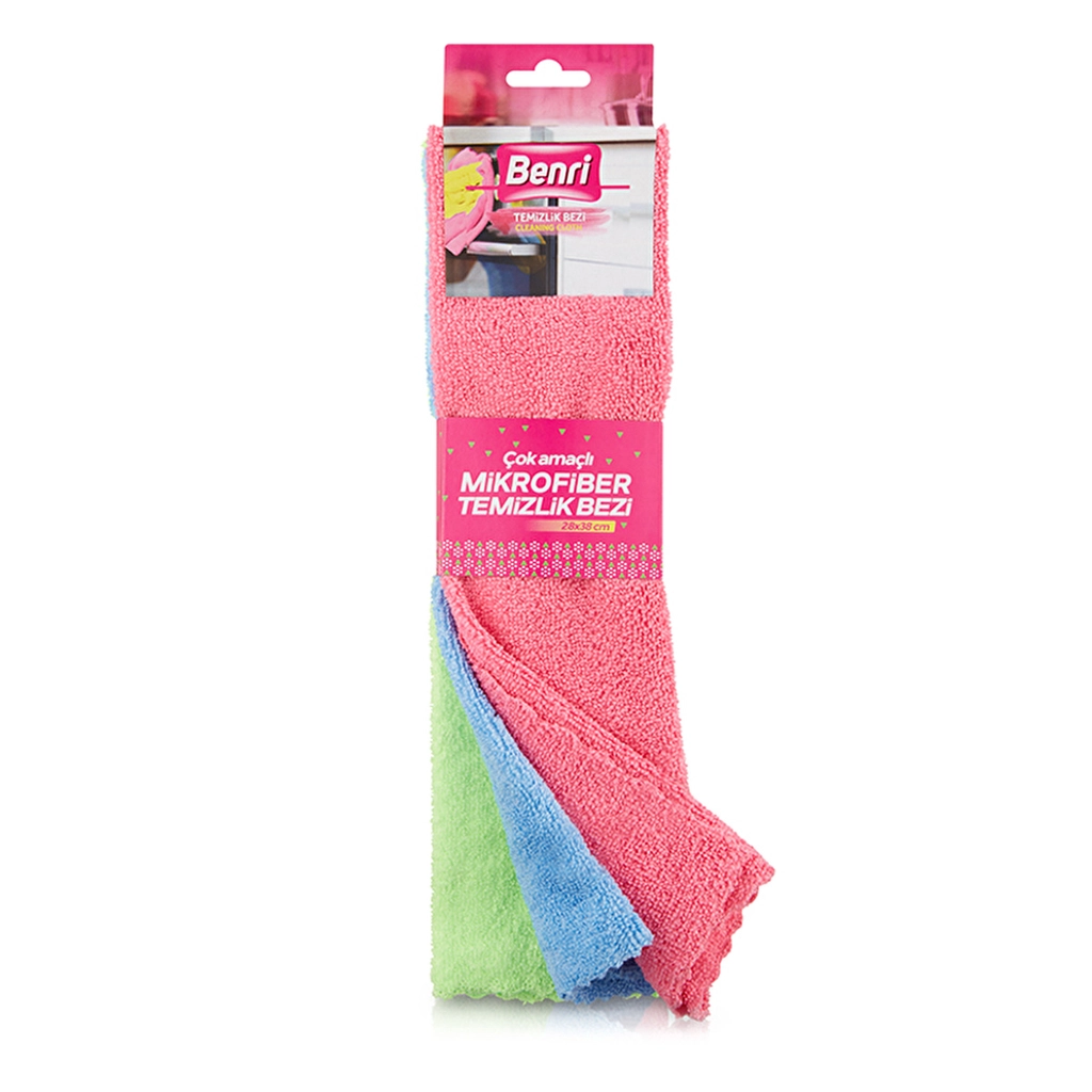 Benri Microfiber Towel Cloths 3-Pack - Soft, Scratch-Free Cleaning