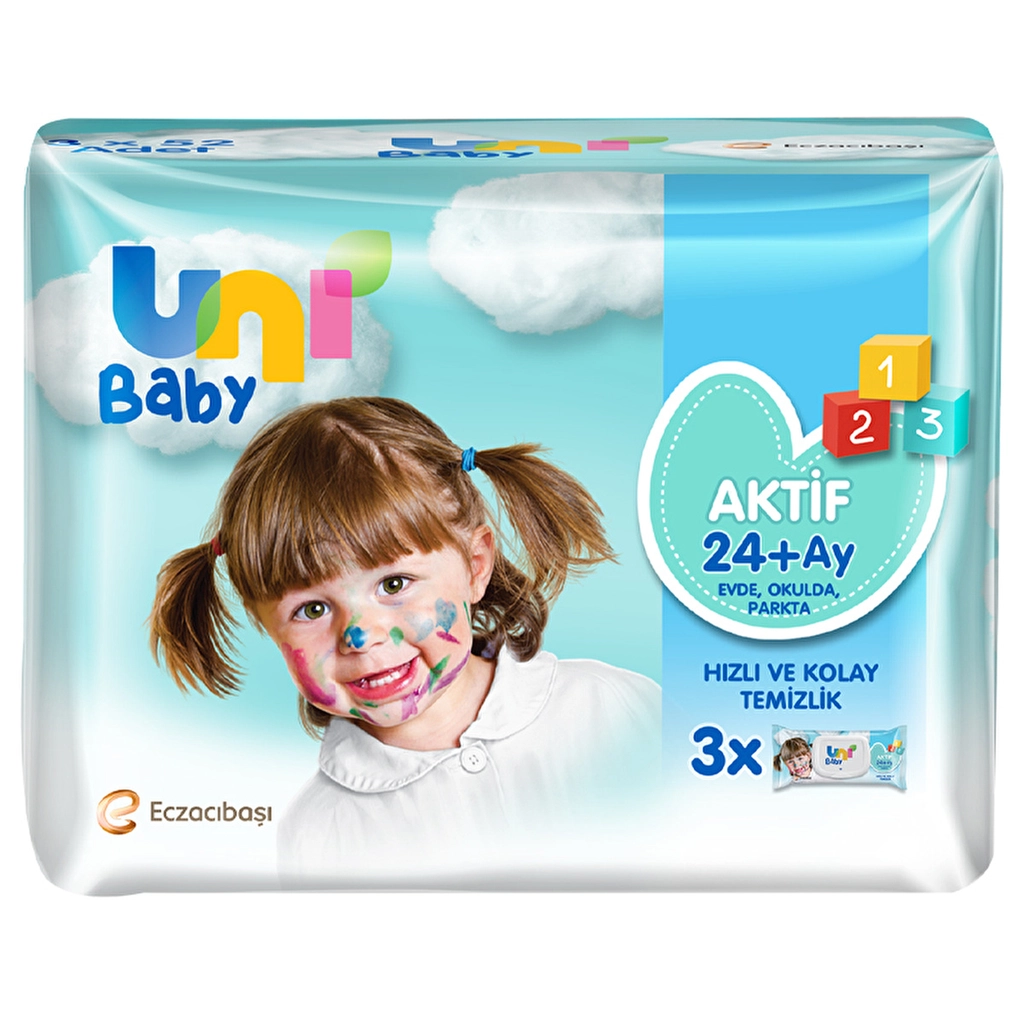 Uni Baby Active Simple Clean Wet Wipes 3 x52 pcs